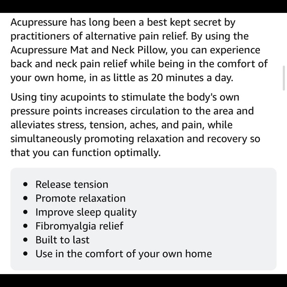 NAYOYA Neck and Back Pain Relief - Acupressure Mat and Neck Pillow Set - Picture 5 of 5